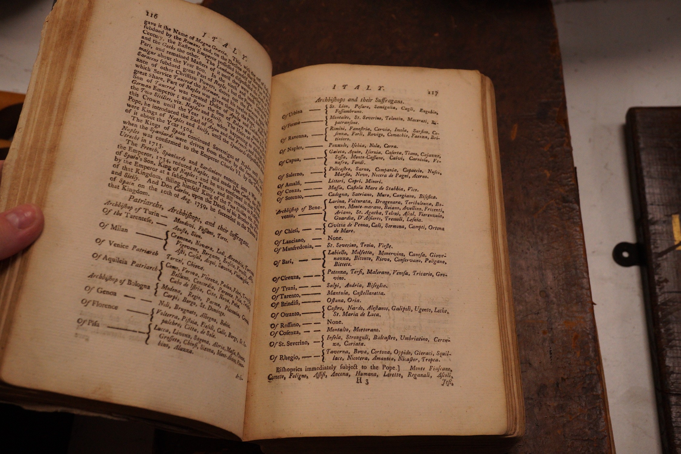 Two books: Salmon's Geographical Grammar and Josephus, folio